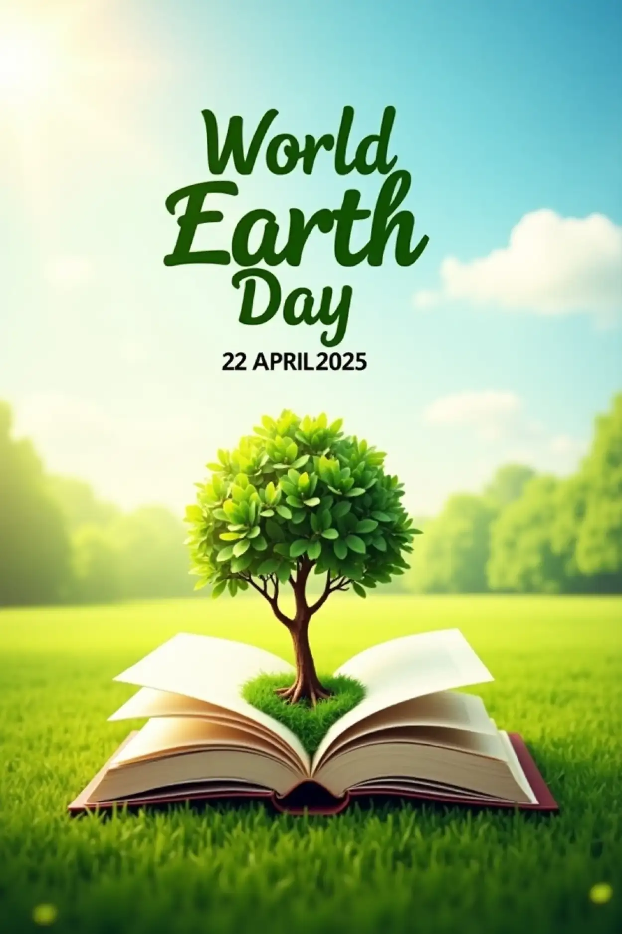 Free Download Recycle Symbol With Nature Background - High Quality World Earth Day 2025 Background