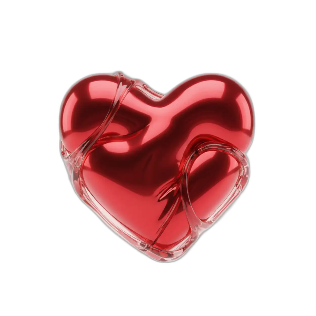 red heart png digital art style
