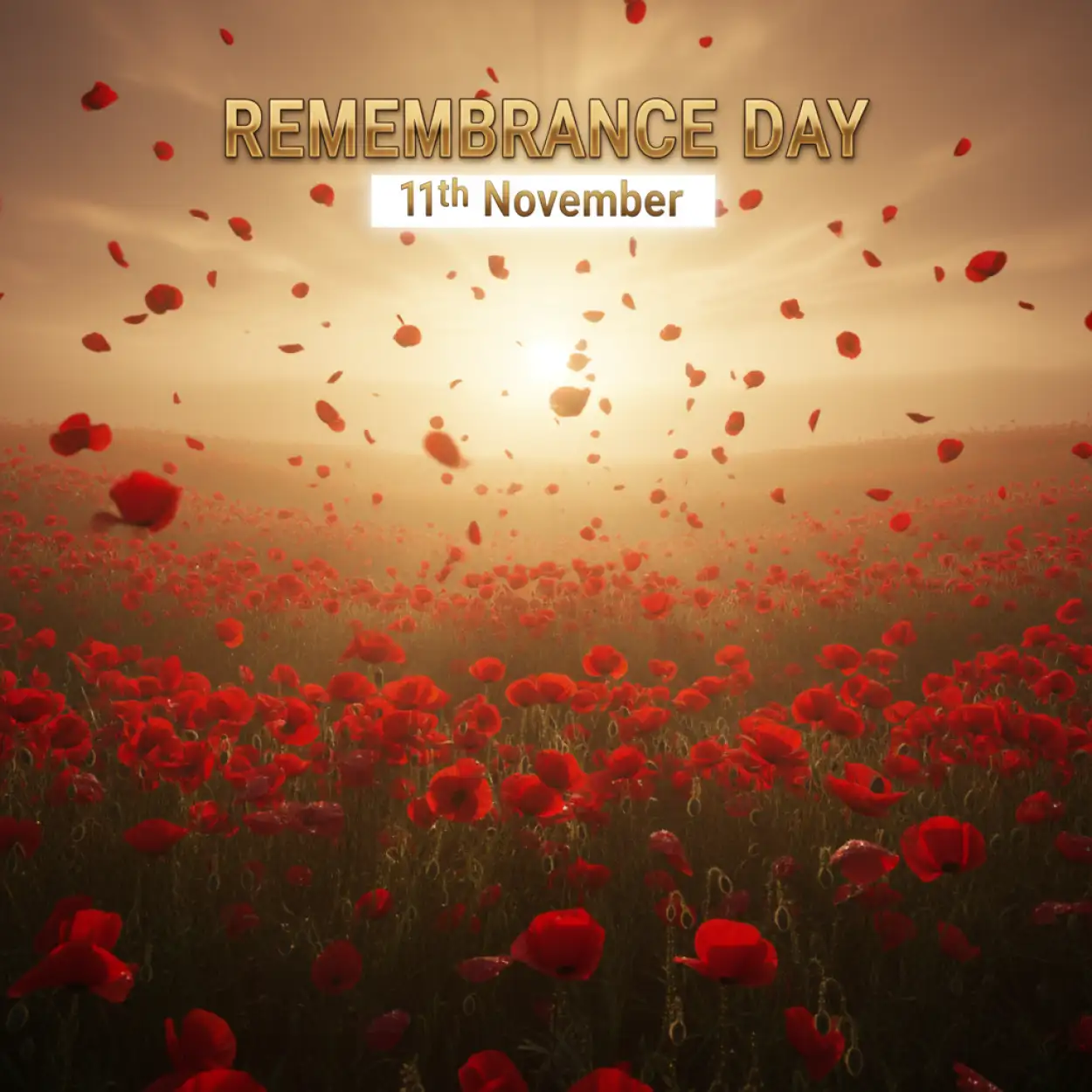 remembrance day field of poppies ai image