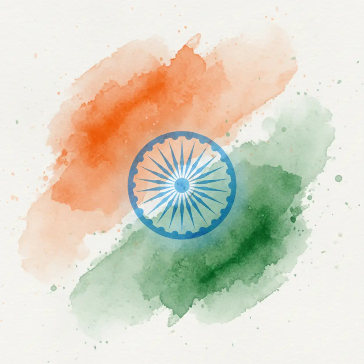 republic day background watercolor style