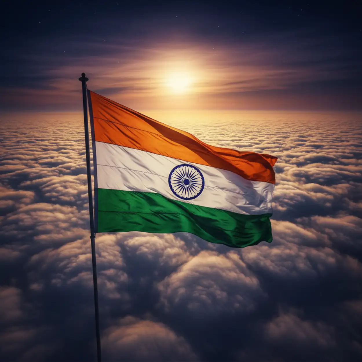 republic day background with flying flag