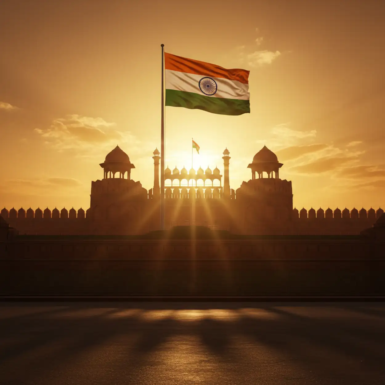 republic day background with red fort