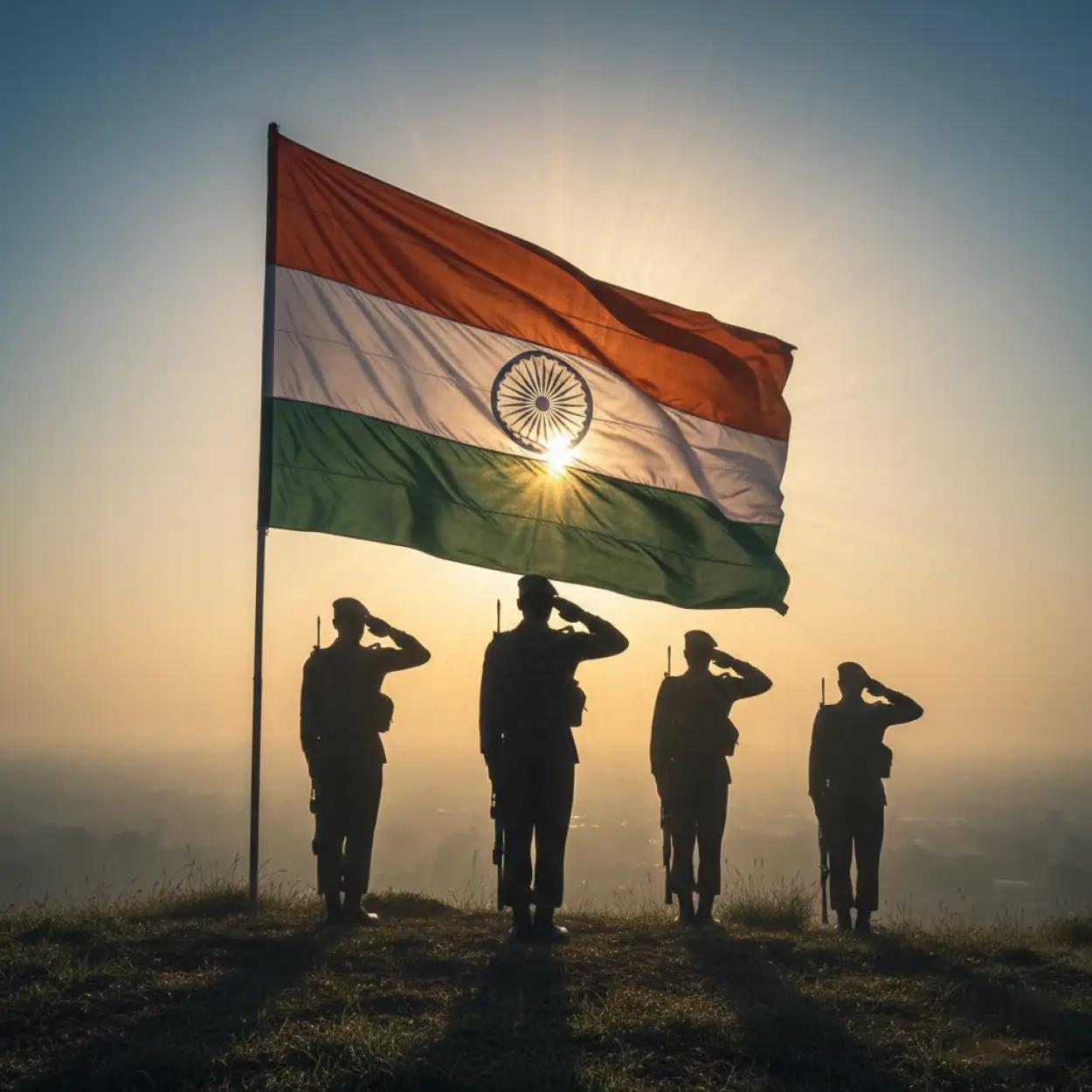 republic day background with soldiers