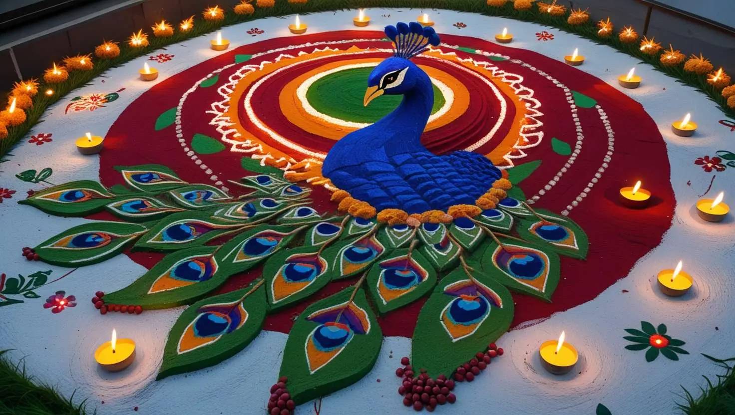 republic day rangoli using eco-friendly colors