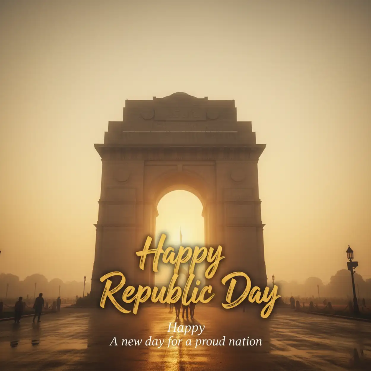 republic day wishes with india gate background