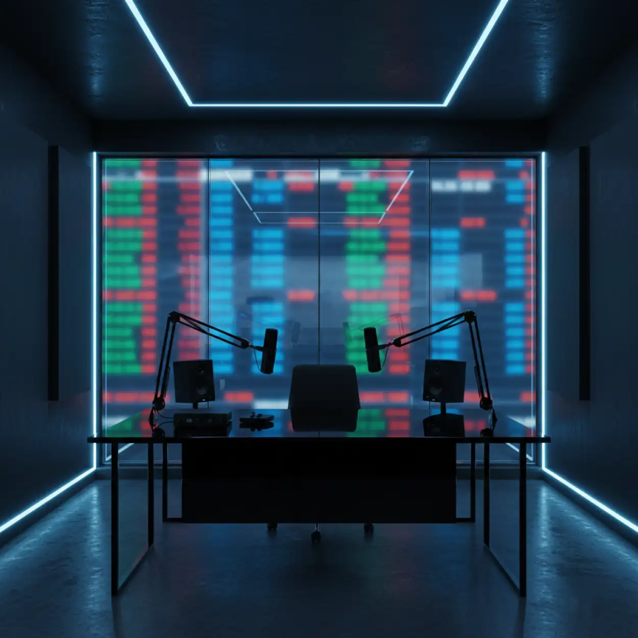 rgb lighting podcast studio background