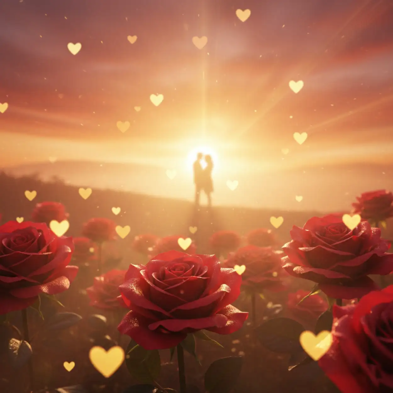 romantic couple shadow valentines day background