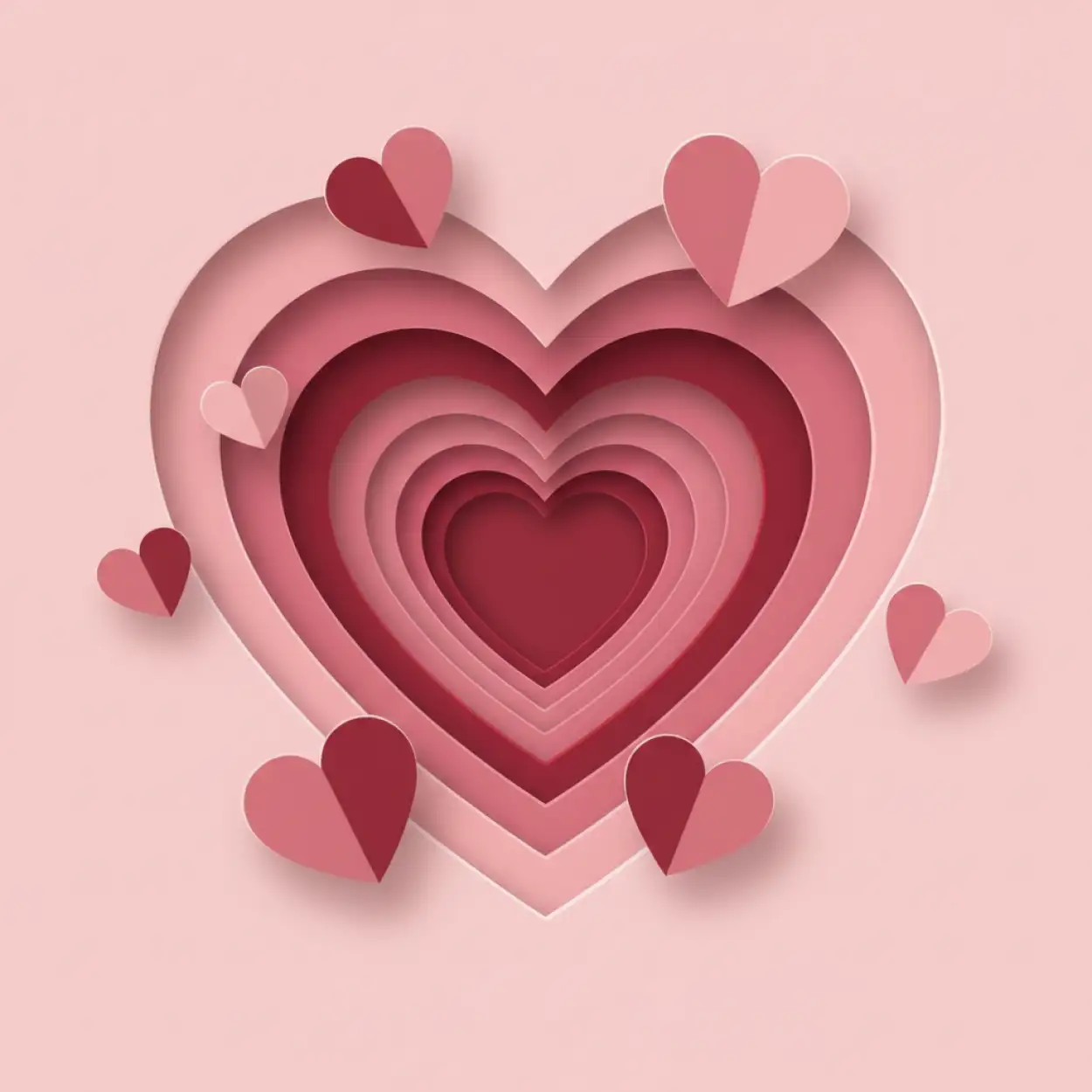 romantic paper cut valentines day background