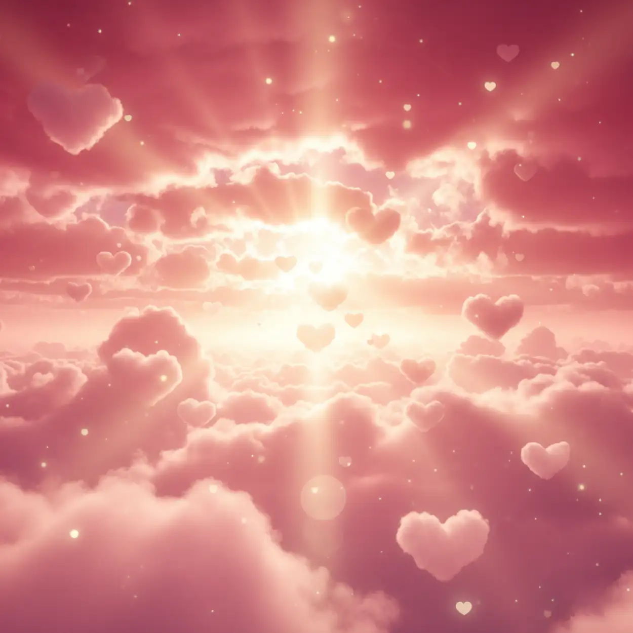 romantic pink cloud valentines day background