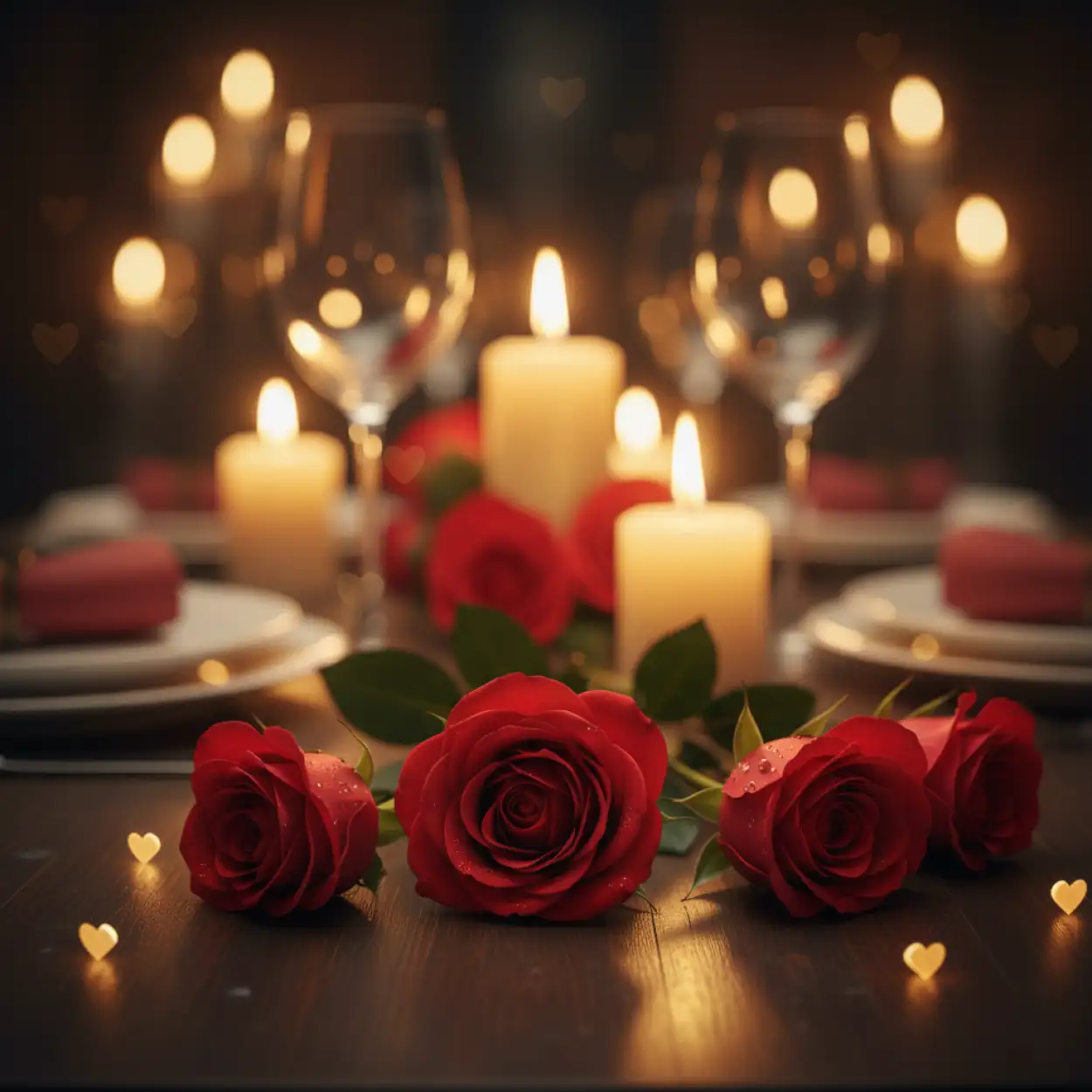romantic valentine background with candles