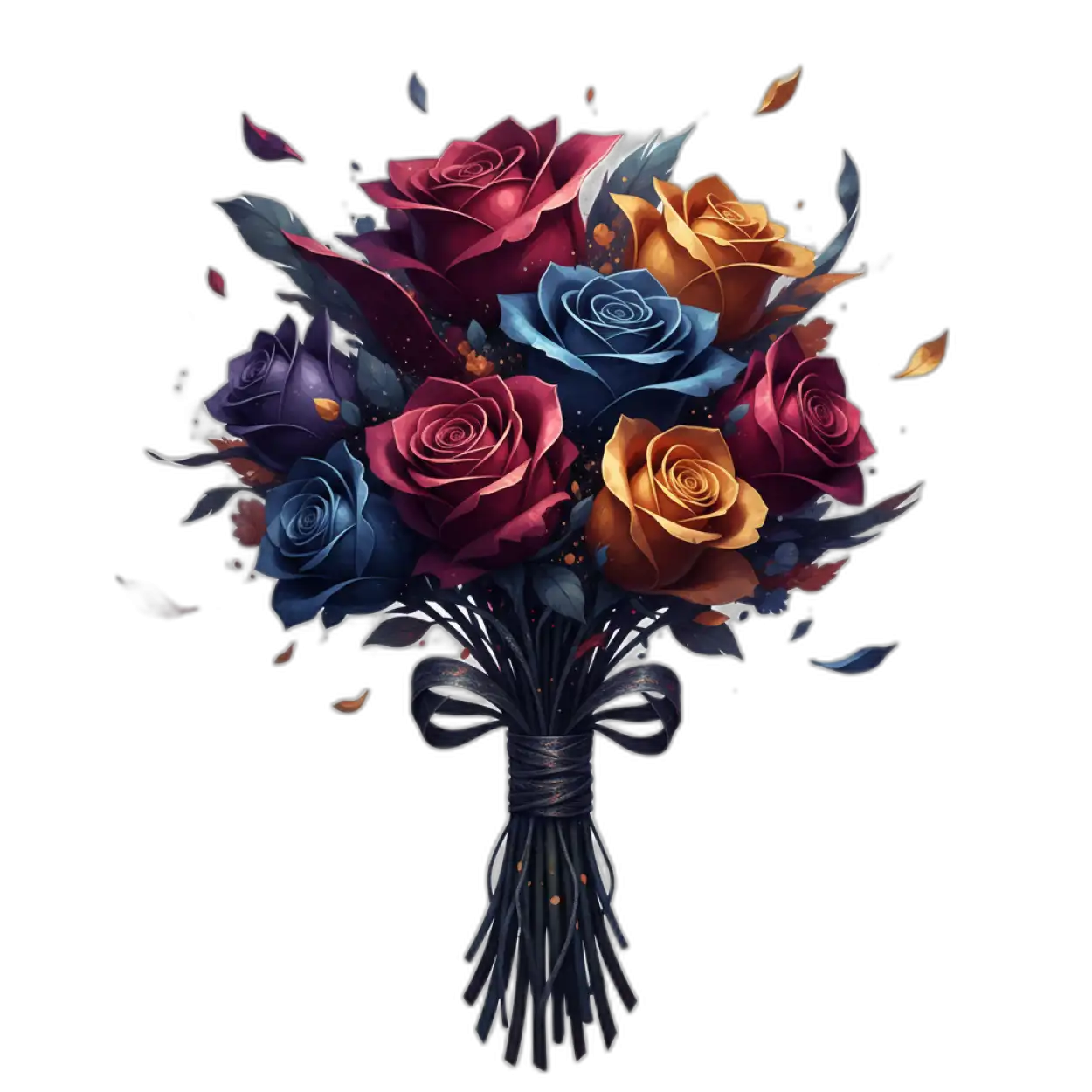 Free Download Rose Bouquet Png Aesthetic - High Quality Rose Bouquet Png PNG Image