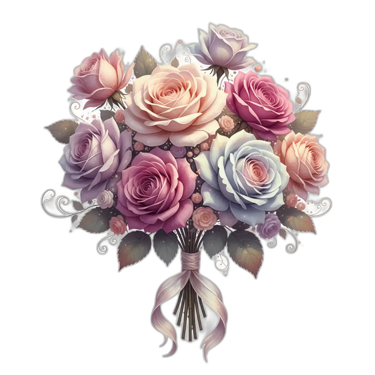 Free Download Rose Bouquet Png Design Resource - High Quality Rose Bouquet Png PNG Image