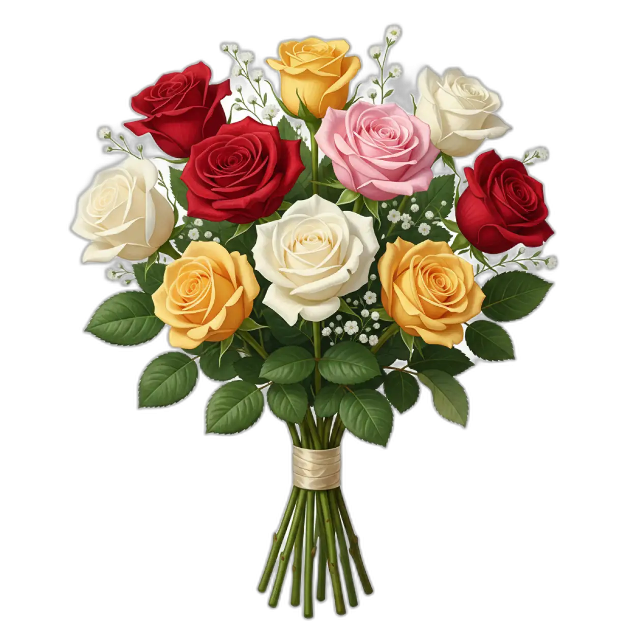 Free Download Rose Bouquet Png For Greeting Card - High Quality Rose Bouquet Png PNG Image