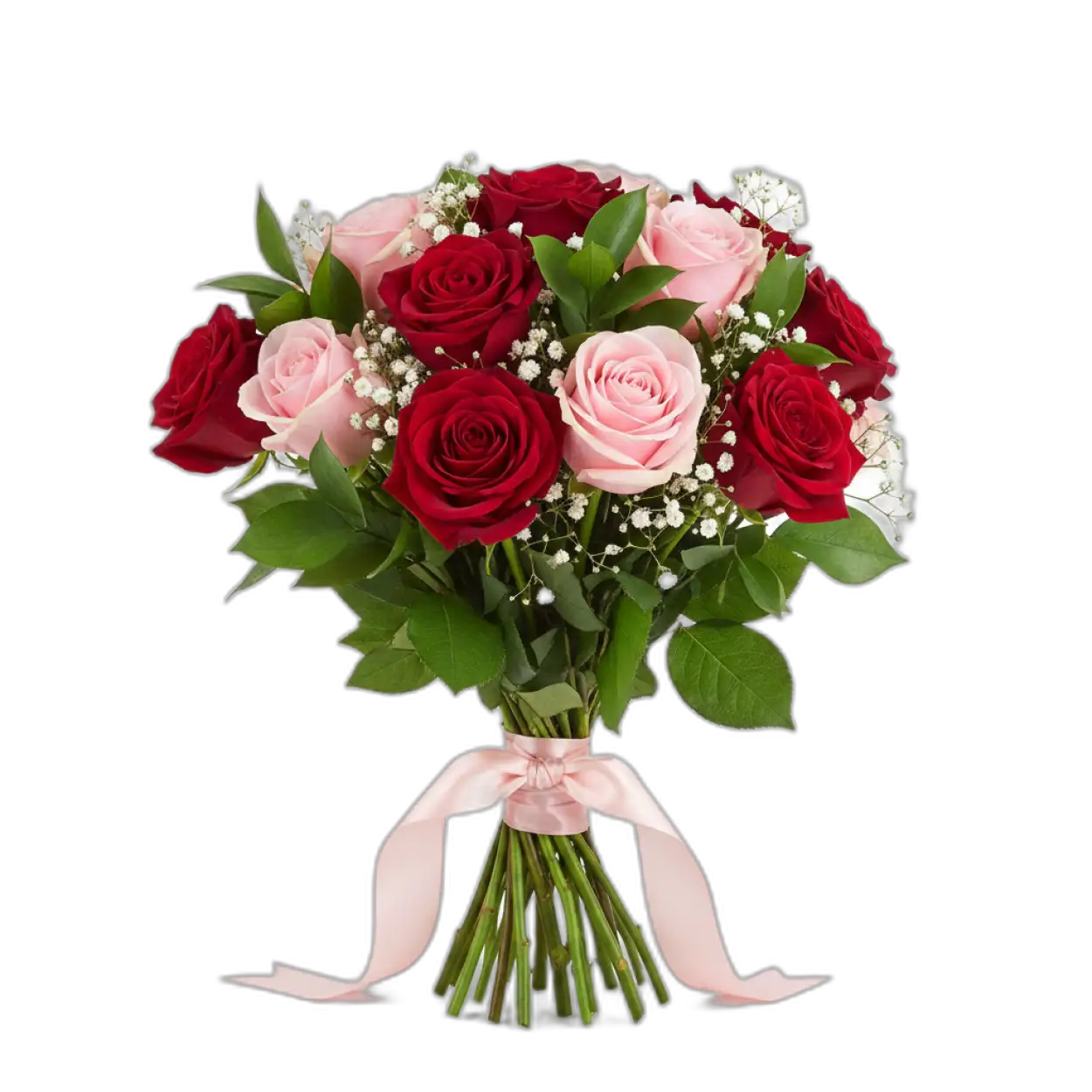Free Download Rose Bouquet Png Valentines Gift - High Quality Rose Bouquet Png PNG Image