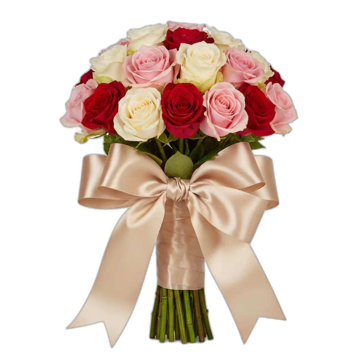 Free Download Rose Bouquet Png With Ribbon - High Quality Rose Bouquet Png PNG Image