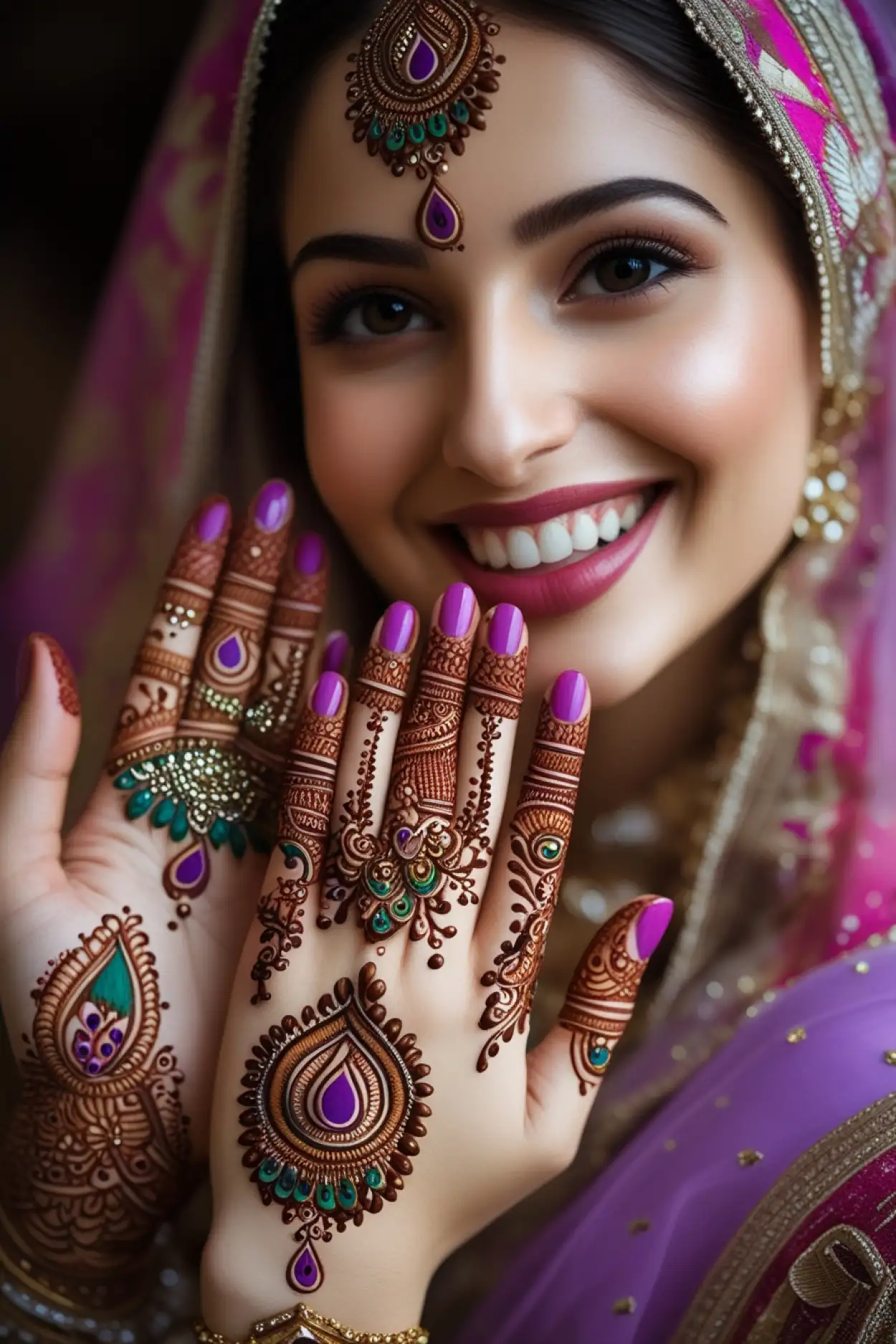 royal bridal teej mehndi design 2025