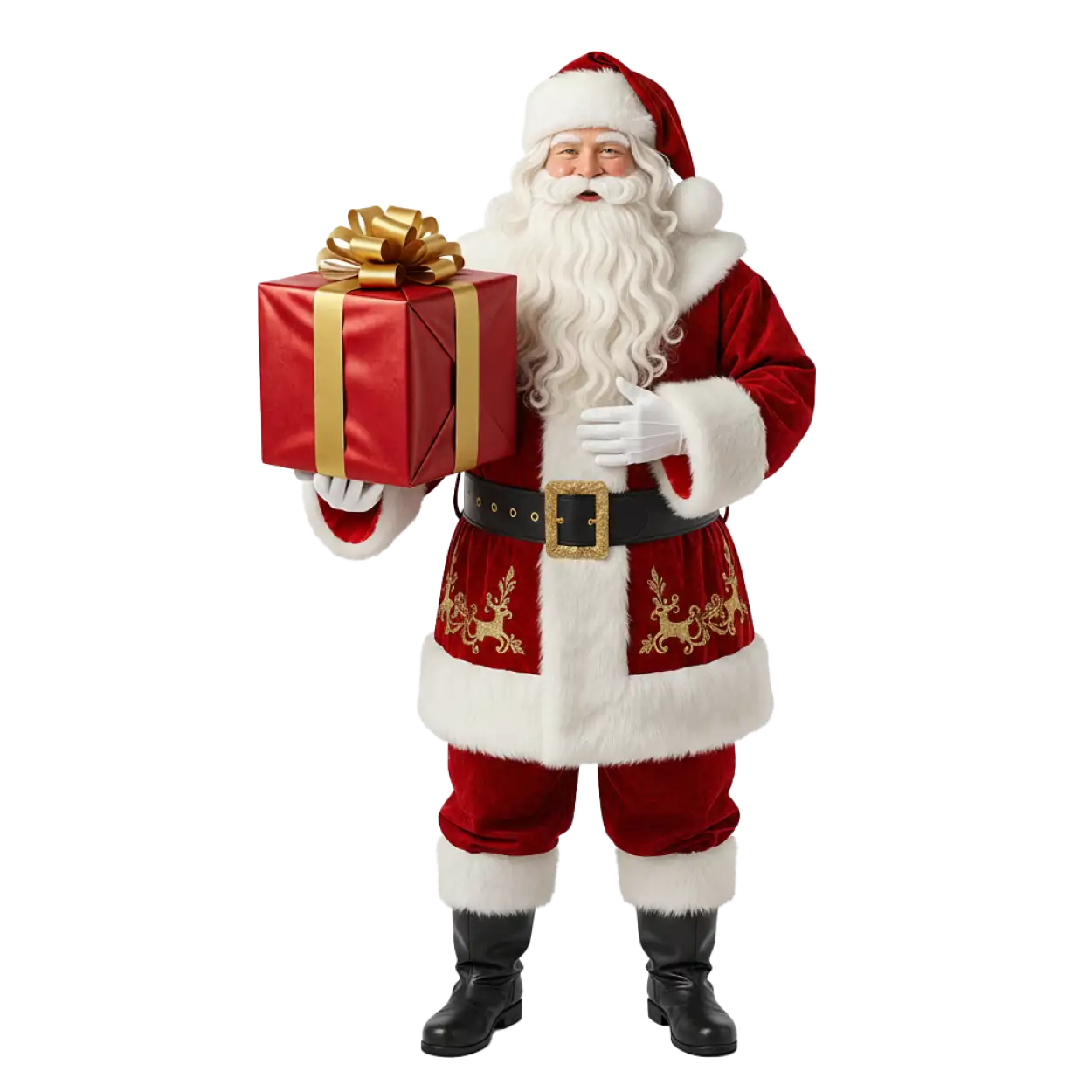 santa claus and elves with gifts png
