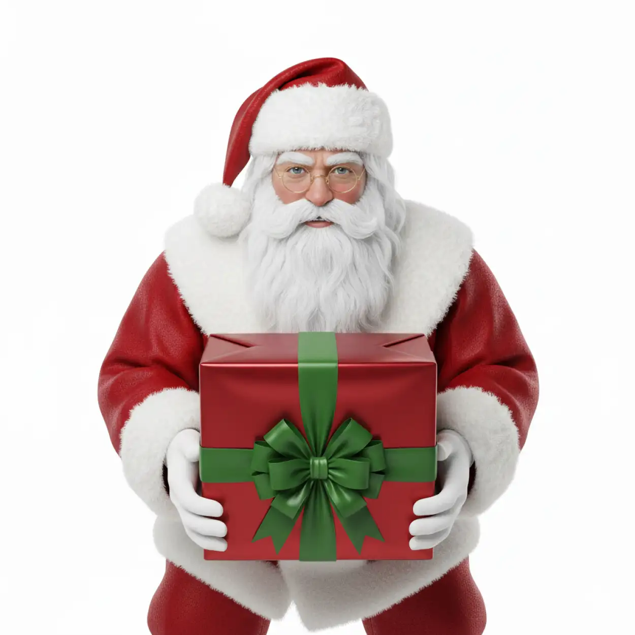 santa claus with big gift bag png no background