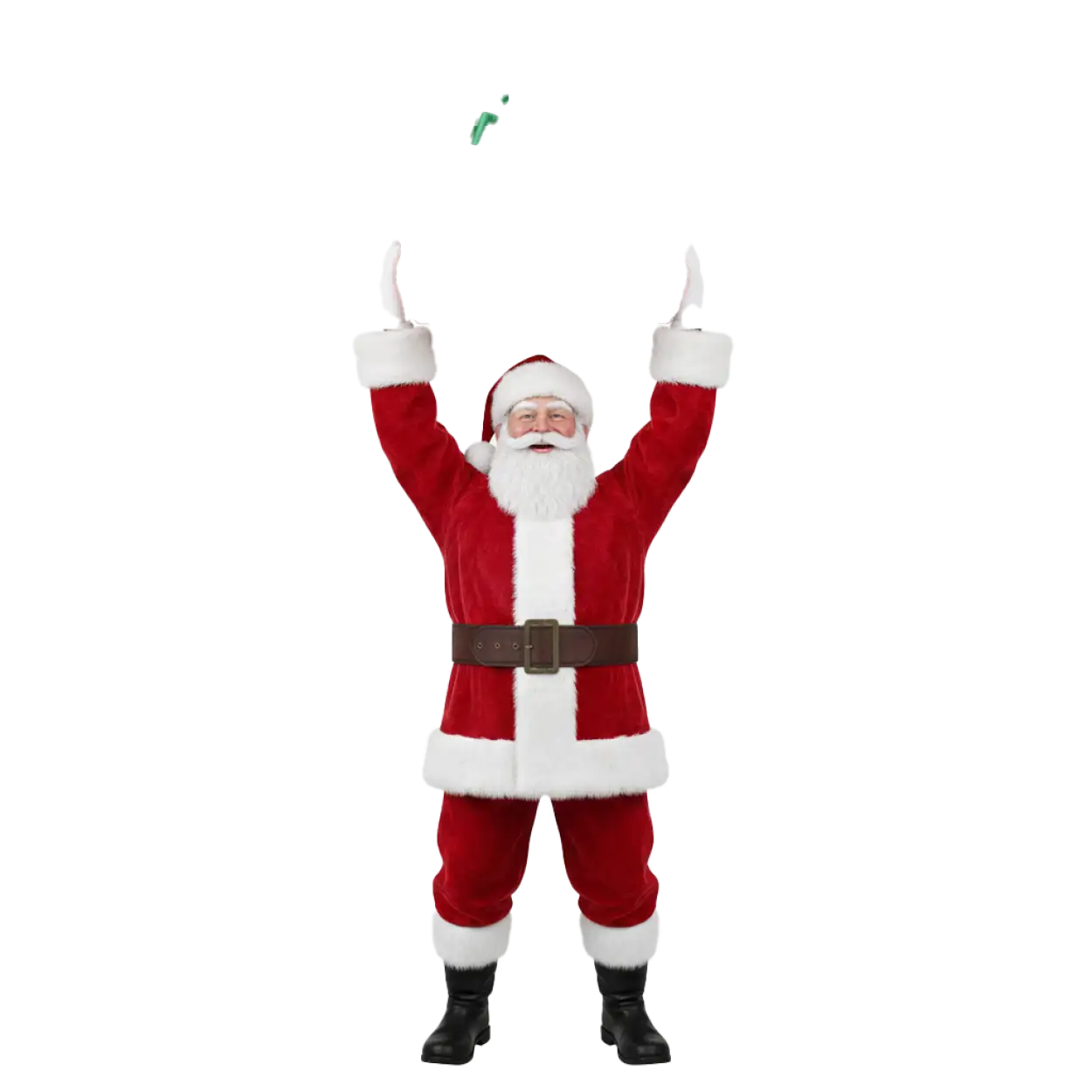 santa claus with giant gift box png