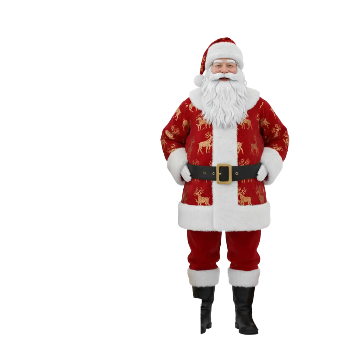 santa claus with premium gift boxes png