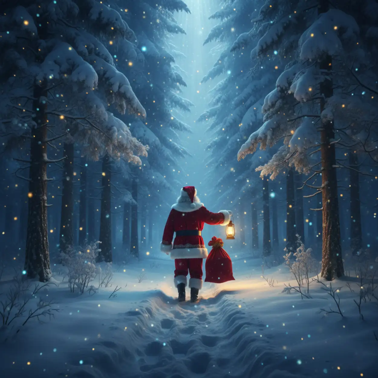 santa sleigh merry christmas background illustration