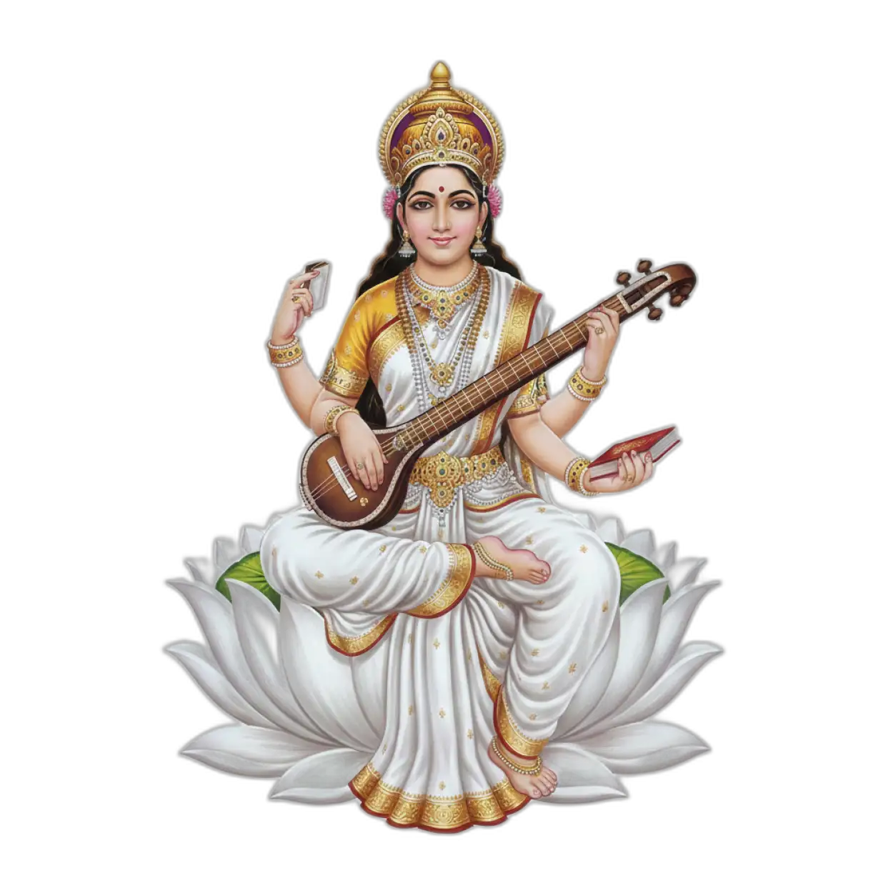 saraswati mata png divine look transparent image free download