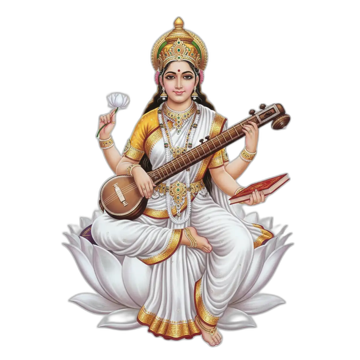 saraswati mata png hd for background