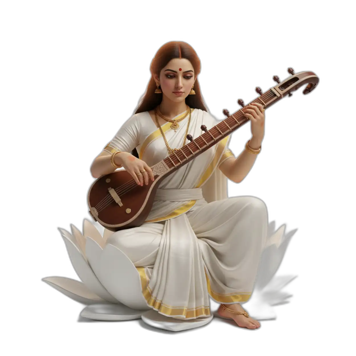 saraswati mata png realistic hd
