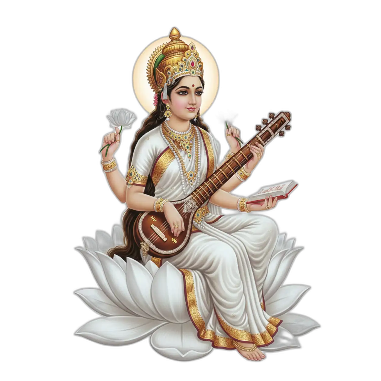 saraswati mata png white background