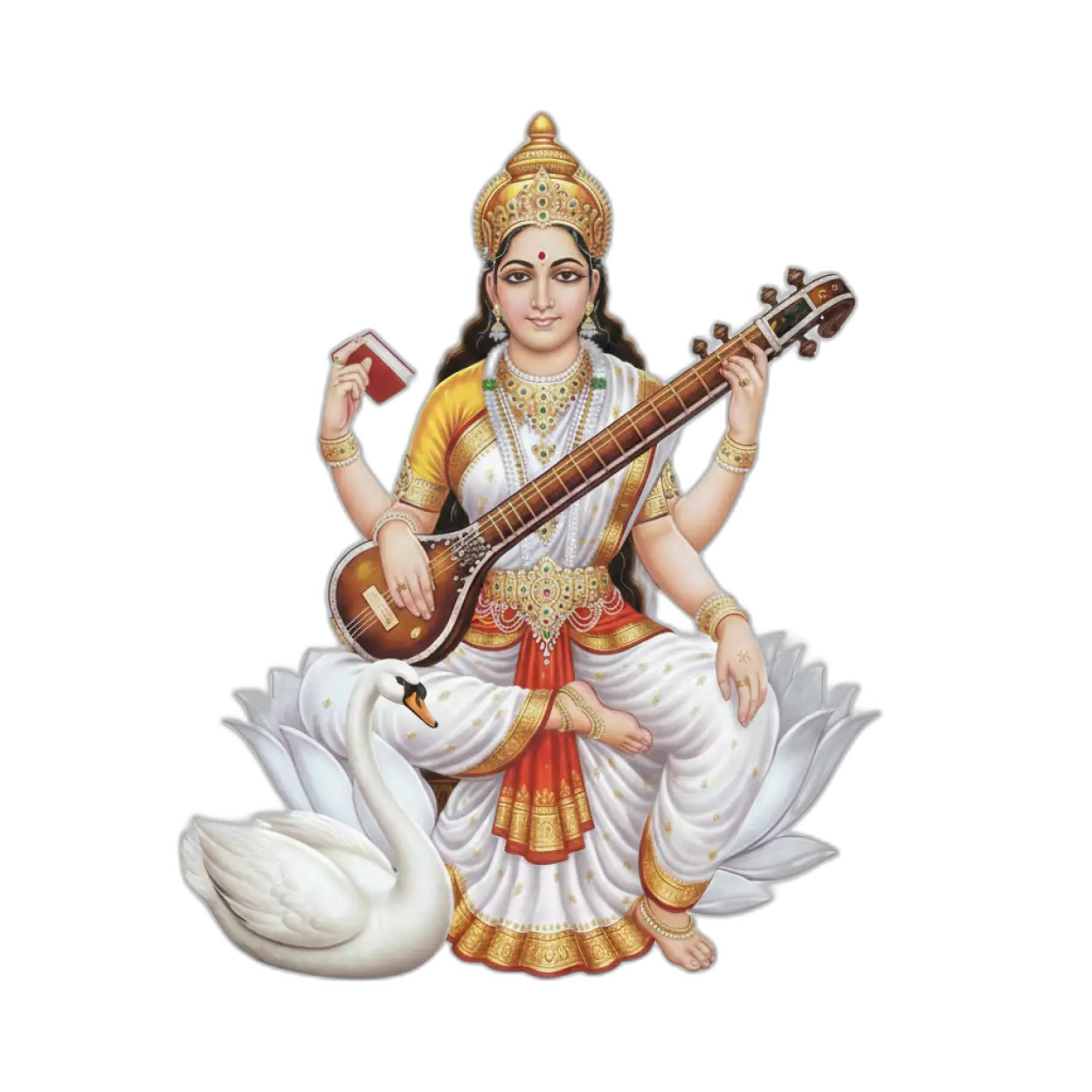 saraswati png for basant panchami poster