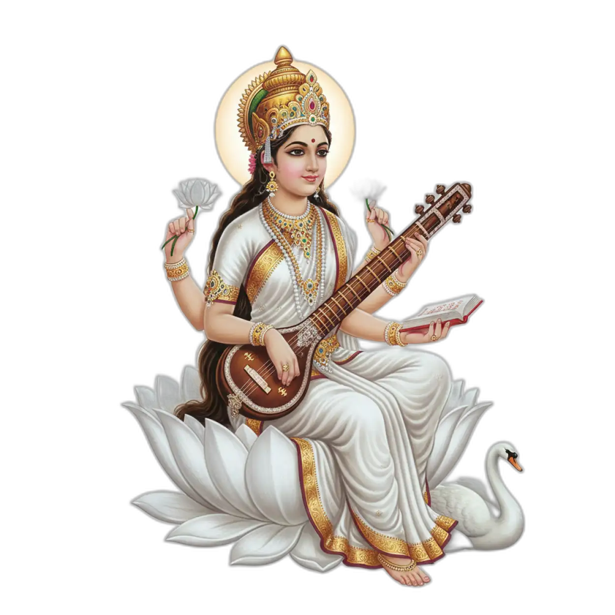 saraswati png for digital poster design