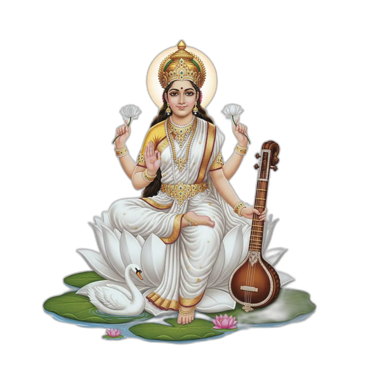 saraswati png for saraswati puja design