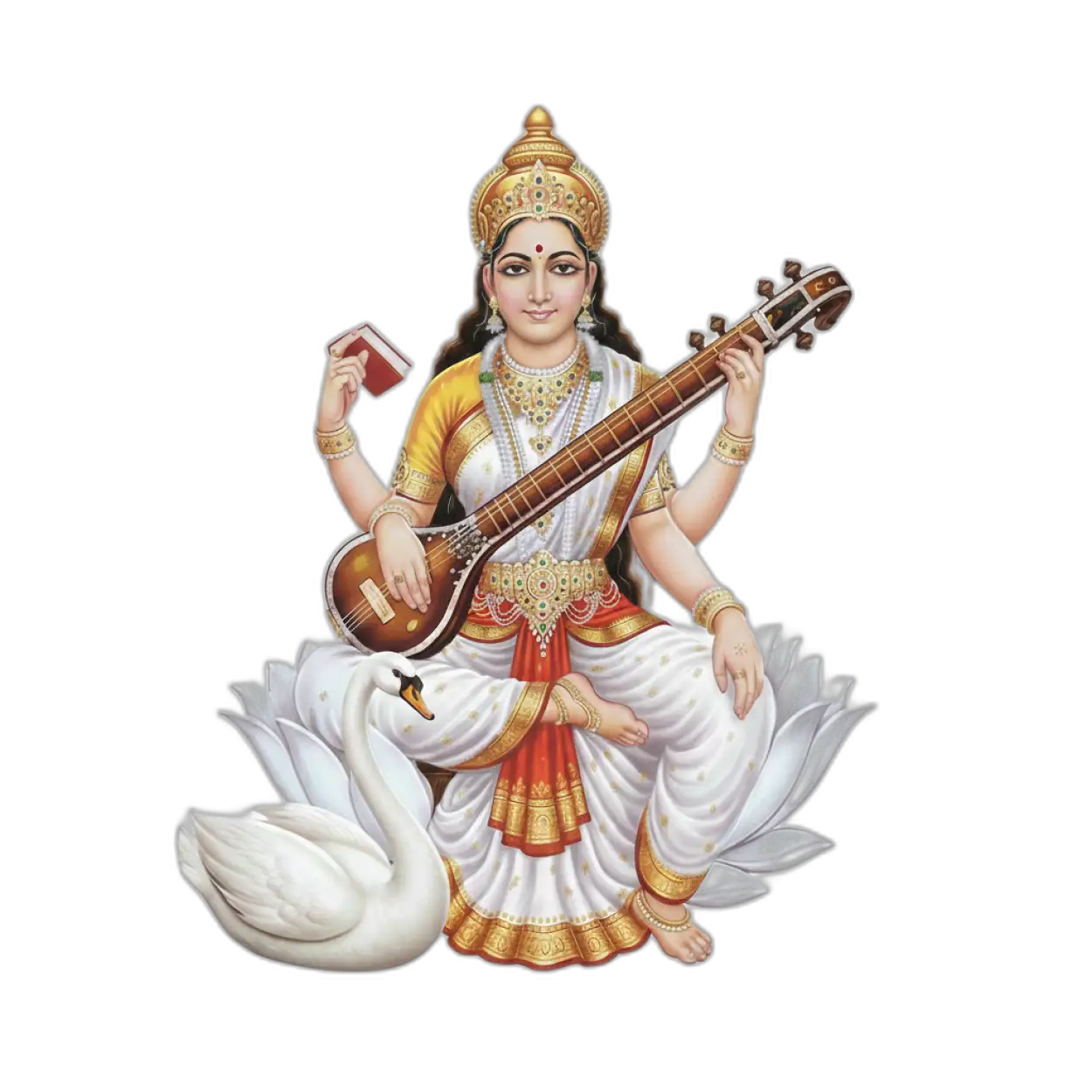 saraswati png for social media post