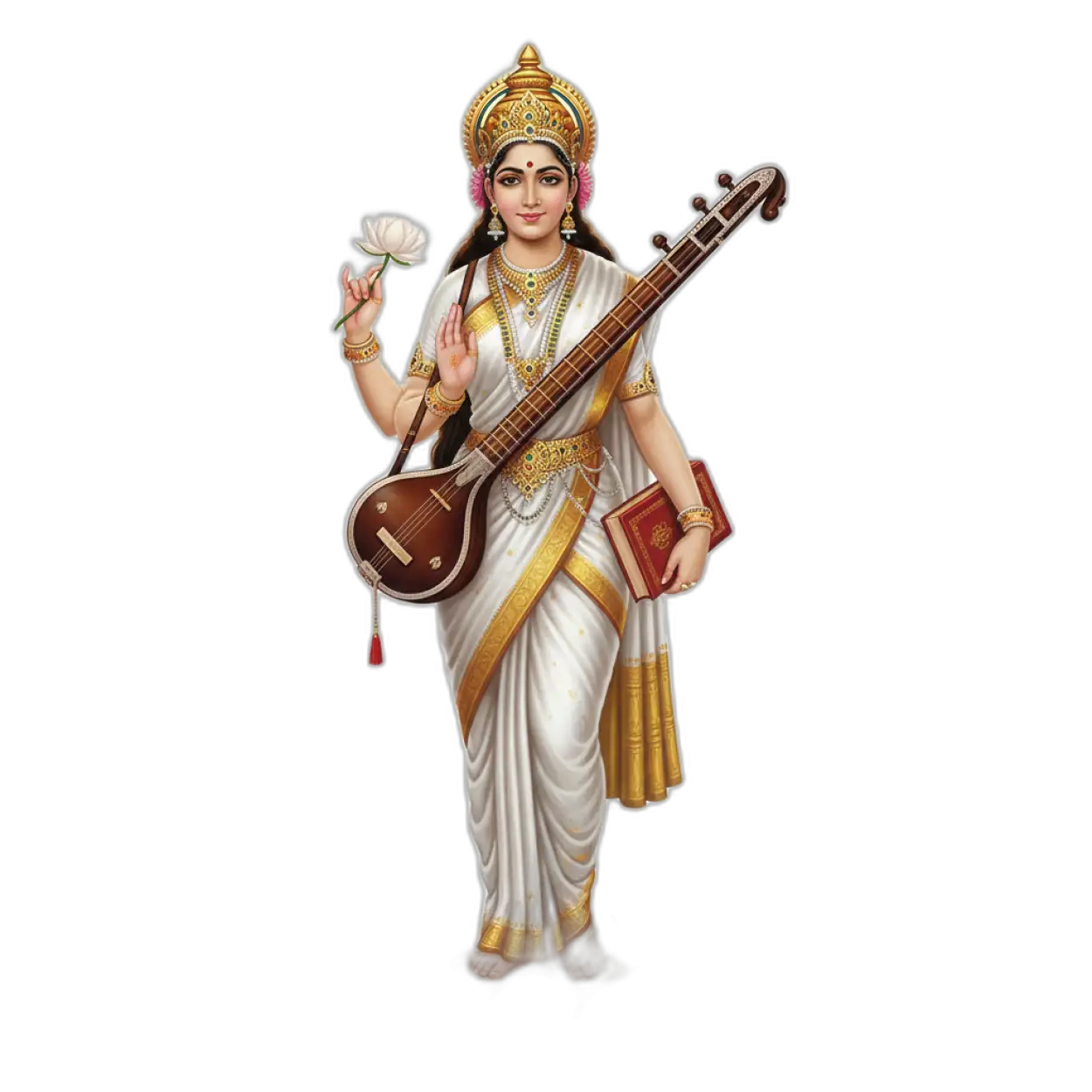 saraswati png indian goddess hd