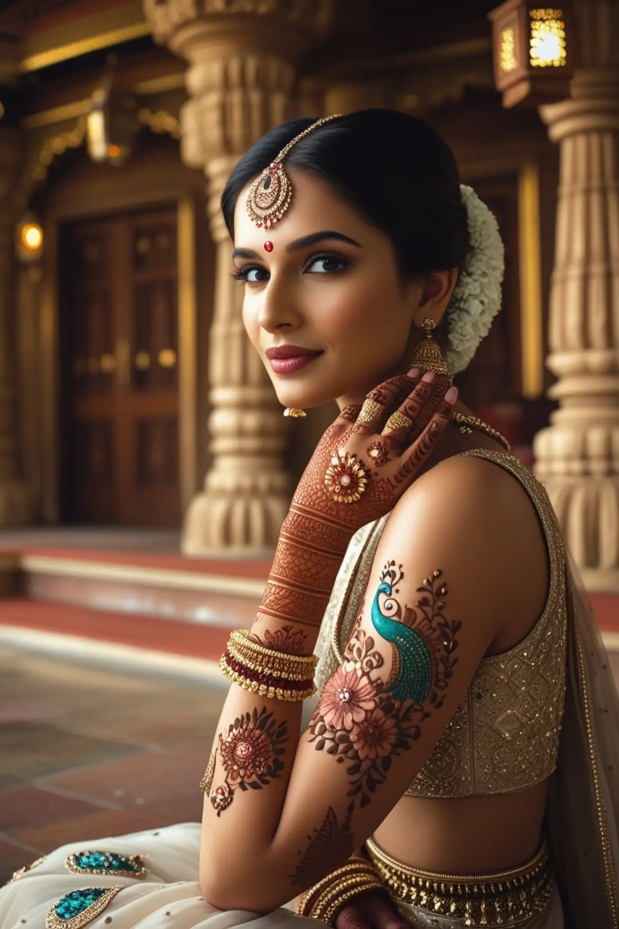 sawan mehndi design for palm and backhand