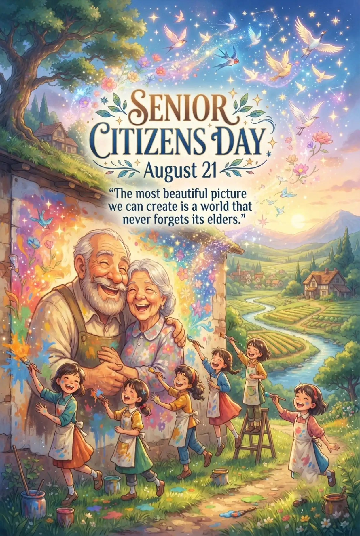Free Download Senior Citizens Day 2026 Awareness Campaign Ideas - High Quality Senior Citizens Day 2026 Image