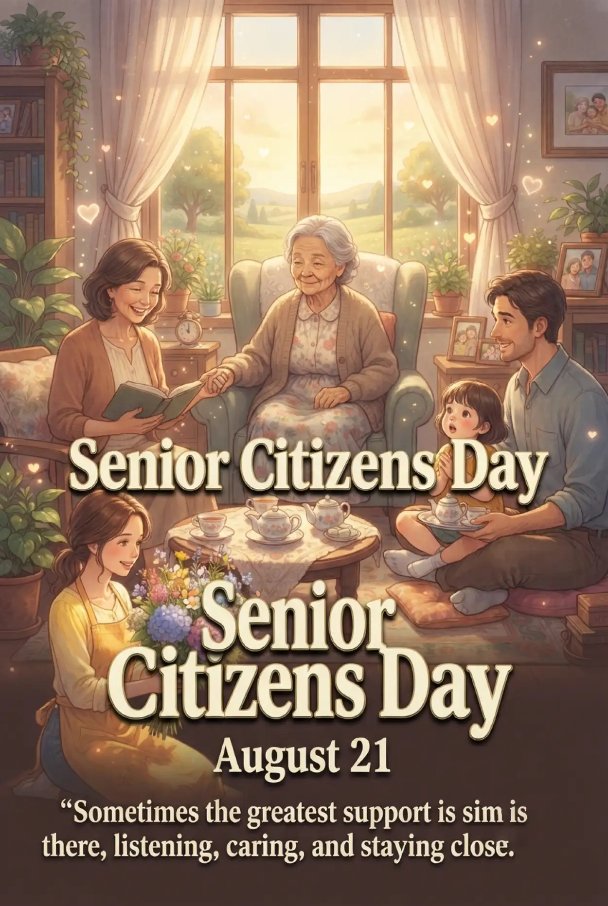 Free Download Senior Citizens Day 2026 Celebration At Home - High Quality Senior Citizens Day 2026 Image