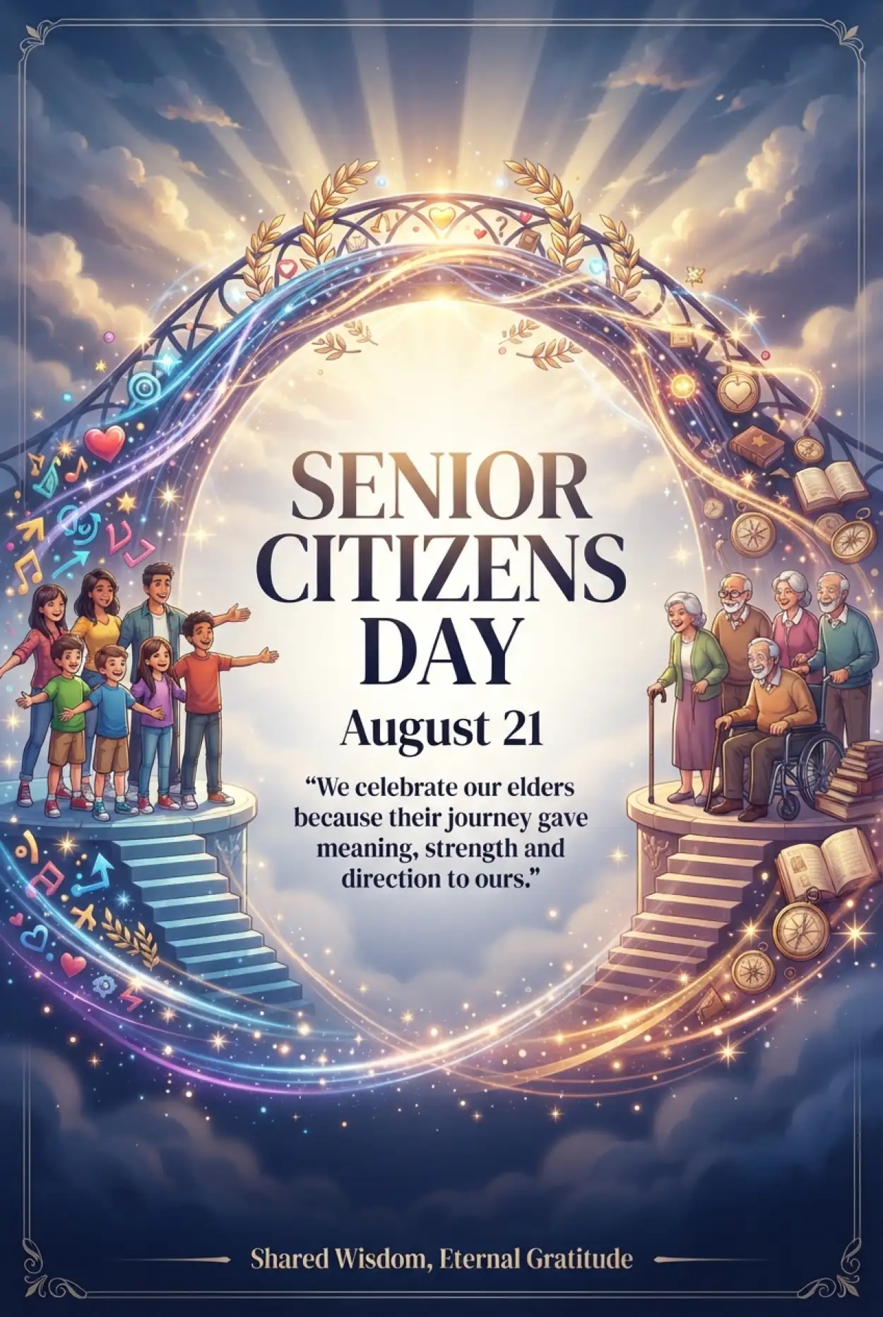 Free Download Senior Citizens Day 2026 Connecting Youth And Seniors - High Quality Senior Citizens Day 2026 Image