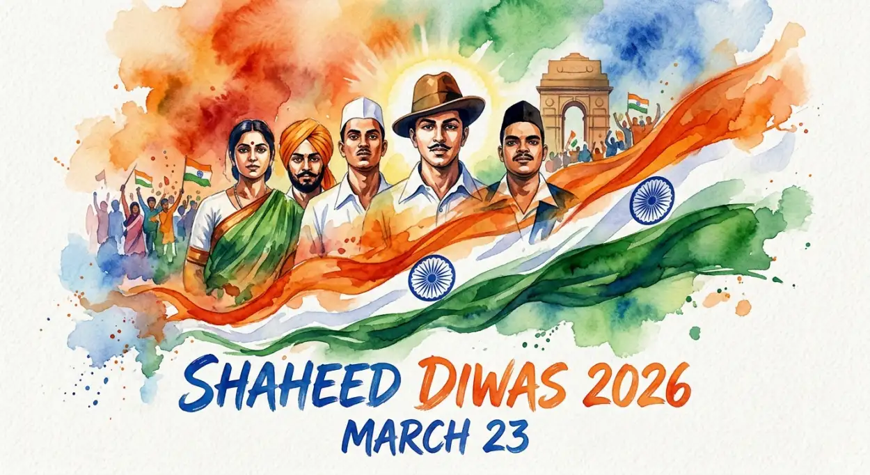 shaheed diwas 2026 banner with tricolor theme