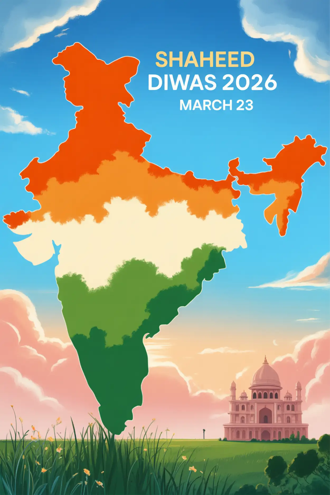 Free Download Shaheed Diwas 2026 Poster For School Competition - High Quality Shaheed Diwas 2026 Image