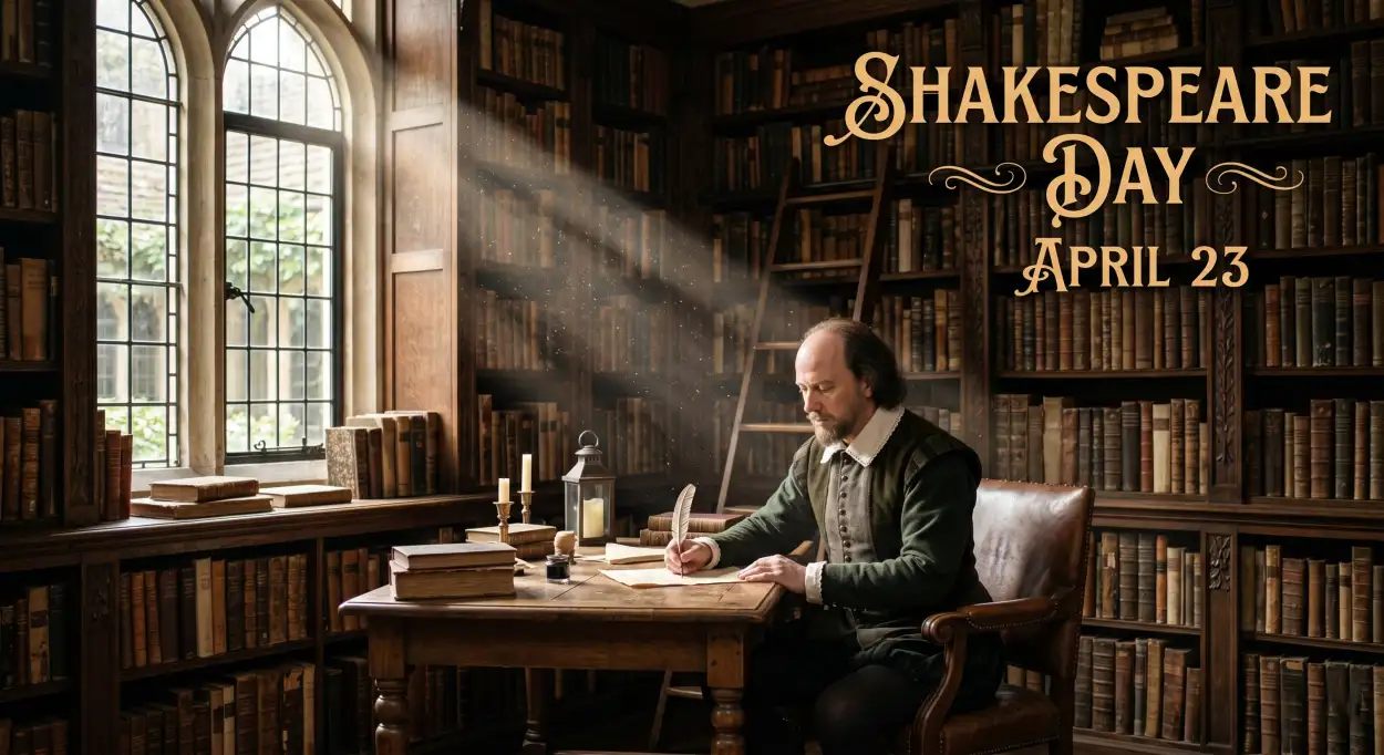 Free Download Shakespeare Day Article Writing Ideas - High Quality William Shakespeare Day 2026 Image