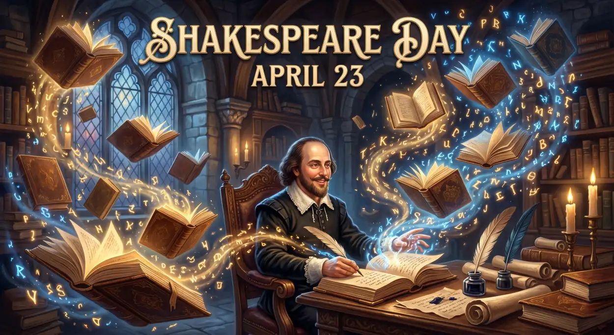 Free Download Shakespeare Day Banner Background Hd - High Quality William Shakespeare Day 2026 Background Image