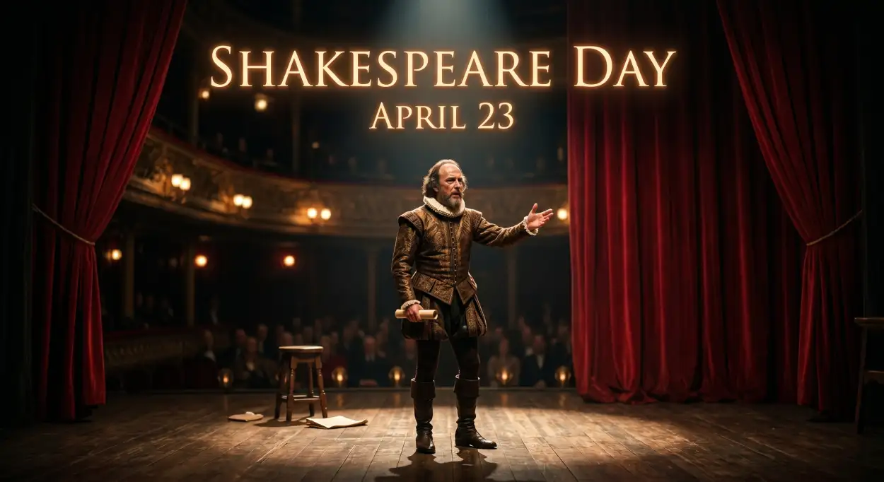 Free Download Shakespeare Day Dramatic Lighting Image - High Quality William Shakespeare Day 2026 Image