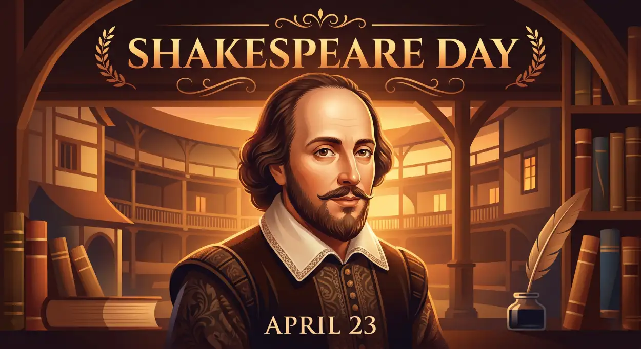 Free Download Shakespeare Day Historical Background Design - High Quality William Shakespeare Day 2026 Background Image