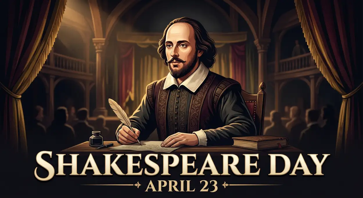 Free Download Shakespeare Day Paragraph Writing English - High Quality William Shakespeare Day 2026 Image