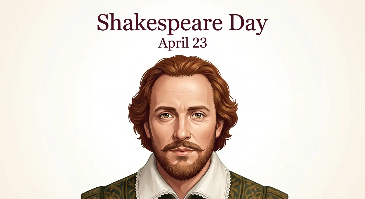 Free Download Shakespeare Day Printable Poster Design - High Quality William Shakespeare Day 2026 Image
