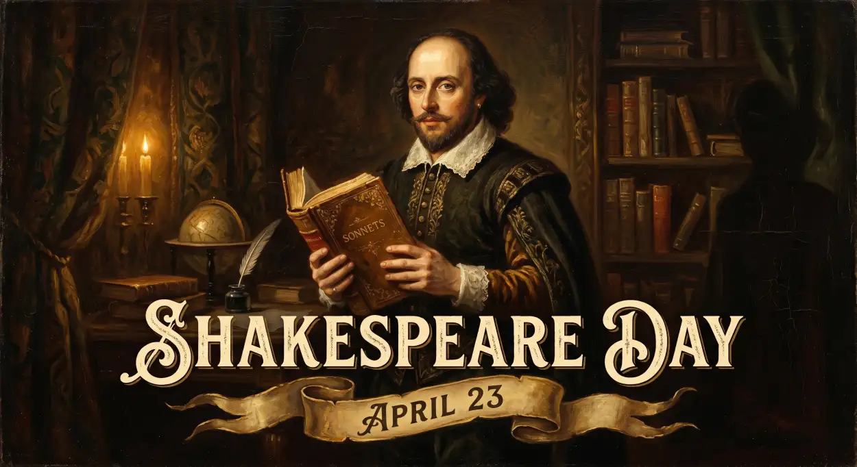 Free Download Shakespeare Day Speech Topics English - High Quality William Shakespeare Day 2026 Image