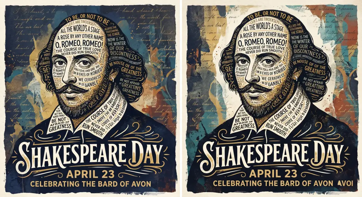 Free Download Shakespeare Day Typography Poster Ideas - High Quality William Shakespeare Day 2026 Image