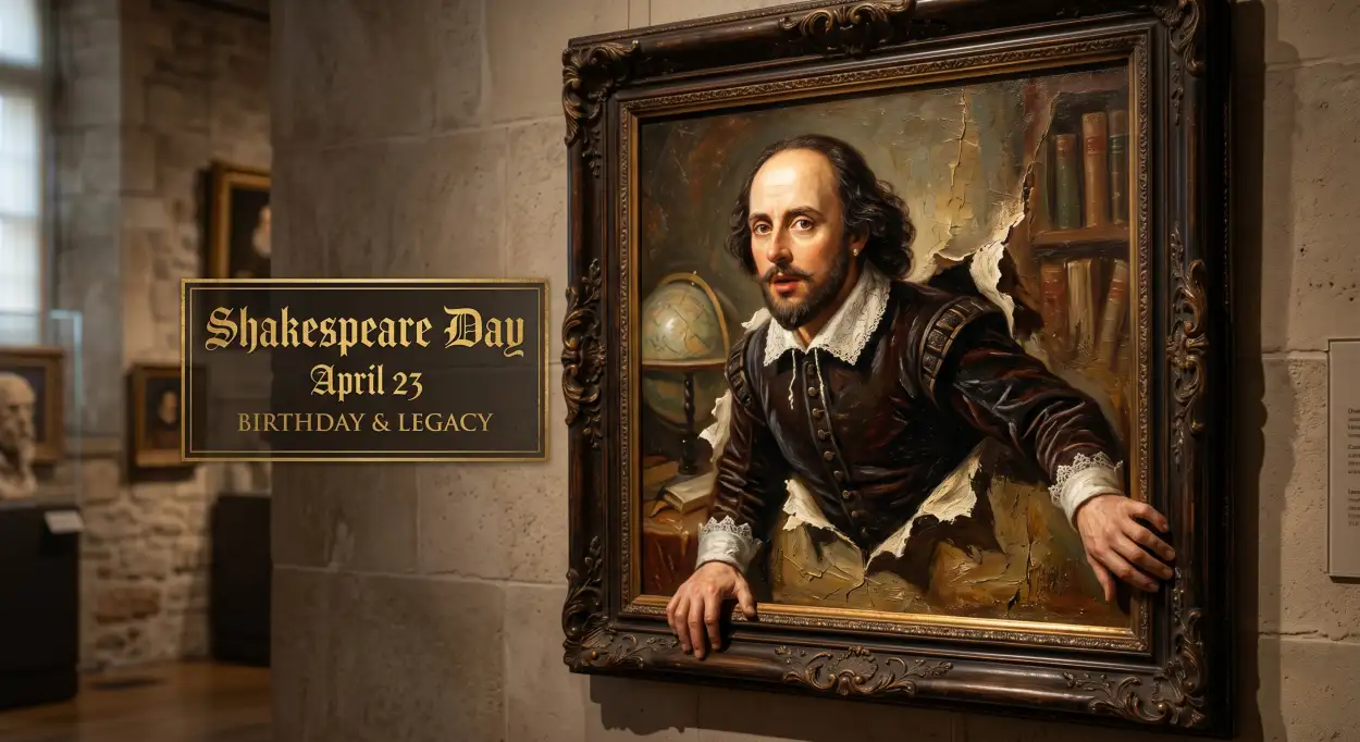 Free Download Shakespeare Day Ultra Realistic Portrait Prompt - High Quality William Shakespeare Day 2026 Image