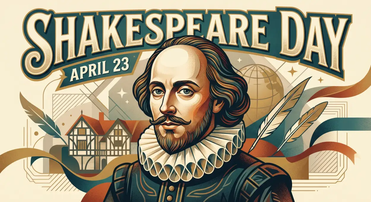 Free Download Shakespeare Famous Quotes Poster Design - High Quality William Shakespeare Day 2026 Image